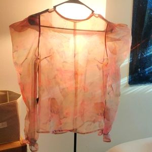 Puff sleeve flower print top